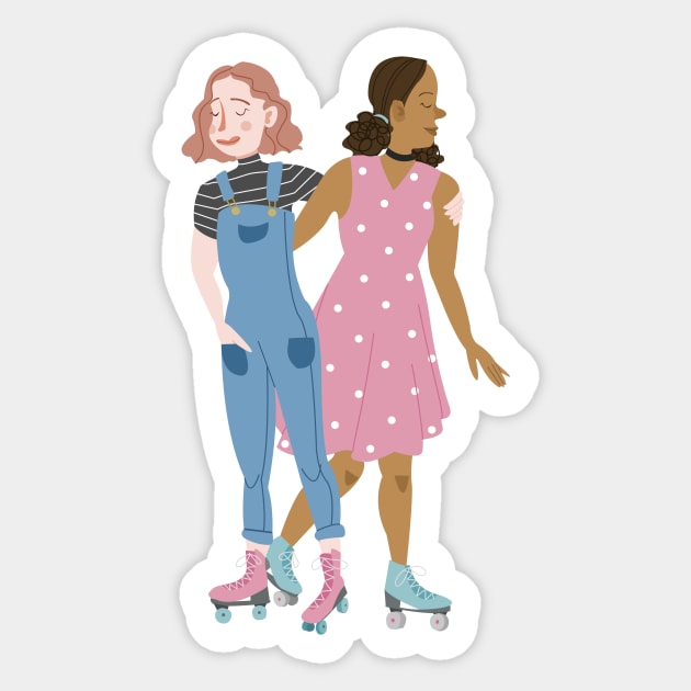 Rollerskating Girls Sticker by Vaeya